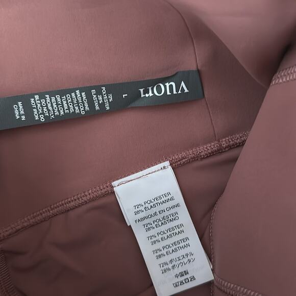 NWT Vuori Ribbed Studio High Rise 7/8 Leggings 24.5" Marsala/Mauve Size L - Picture 7 of 12